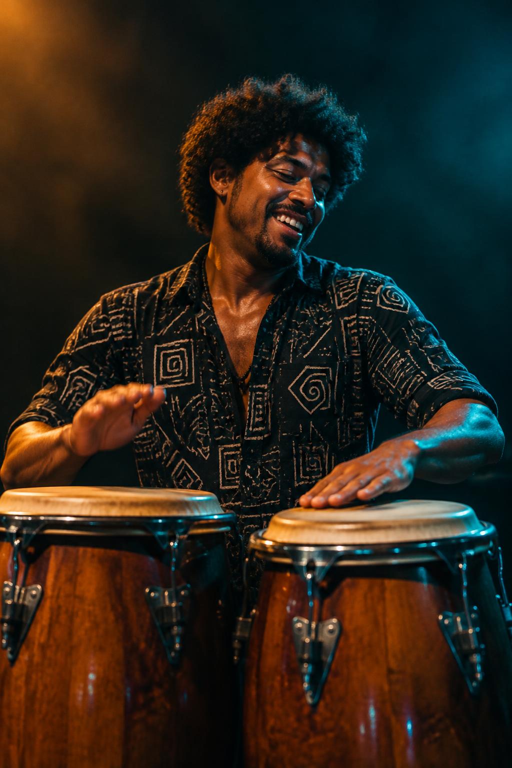 Percusionista tocando congas